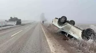 Eskişehir'de Buzlanma Nedeniyle Kamyonet Şarampole Devrildi