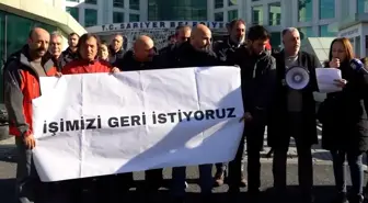 Haksız yere işten çıkarılan işçilerden Sarıyer Belediyesi önünde eylem