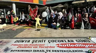 Antalya'da İsrail'in Filistin'e yönelik saldırıları protesto edildi