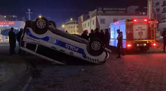 Mersin'de Polis Aracına Otomobil Çarptı