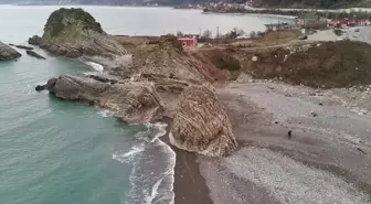 Sinop'ta Deniz Çekilmesi Dronla Görüntülendi