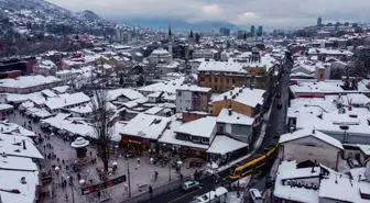 Saraybosna'da Yoğun Kar Yağışı Sonrası Dronla Havadan Görüntüler