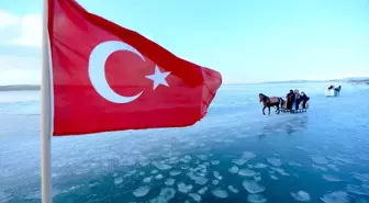 Çıldır Gölü'nde Atlı Kızak Keyfi