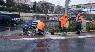 Şişli'de Kontrolden Çıkan Araçta Yangın: İki Yaralı