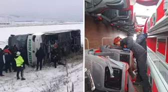 Kars'ta can pazarı! Yolcu otobüsü şarampole devrildi