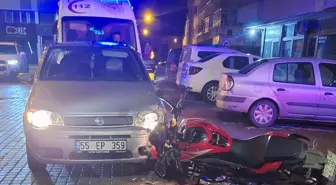 Bafra'da Motosiklet ile Otomobil çarpıştı: 2 Yaralı