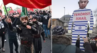 Binlerce kişinin katıldığı Filistin'e destek yürüyüşünden ilk görüntüler