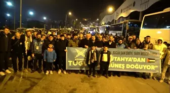 Galata Köprüsü'ndeki Filistin buluşması için Kütahya'dan 600 kişi yola çıktı