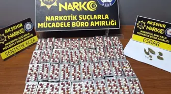 Akşehir'de Uyuşturucu Operasyonu: 2.240 Hap ve 16 Gram Esrar Ele Geçirildi