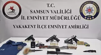 Samsun'da Araçta Ruhsatsız Silah ve Mühimmat Ele Geçirildi