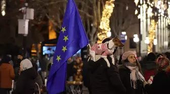 Gürcistan'da AB Müzakereleri İçin Devam Eden Protestolar Noel Bayramı'nda Sürüyor