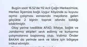 Amasya'da Su Kuyusu Açma Çalışmasında Göçük: 2 Kişi Toprak Altında Kaldı