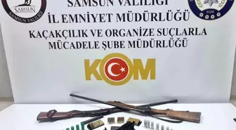 Samsun'da Operasyonda Çok Sayıda Silah Ele Geçirildi