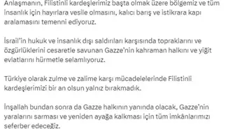 Cumhurbaşkanı Erdoğan'dan 'ateşkes' açıklaması: 'Gazze'nin kahraman halkını hürmetle selamlıyoruz'