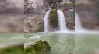 Kastamonulu Öğretim Görevlisi Buz Gibi Suda Yüzerek Şelaleyi Tanıttı