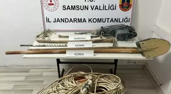 Samsun'da Kaçak Kazı Yapan 9 Şüpheli Suçüstü Yakalandı