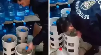 Su satılan dükkanda 72 litre sahte içki ele geçirildi