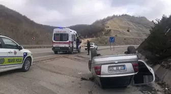 Sinop'ta Su Kanalına Devrilen Otomobilin Sürücüsü Yaralandı