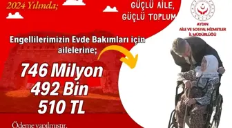 Aydın'da Engelli Bireyler için 746 Milyon TL Evde Bakım Ödemesi Yapıldı