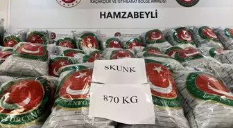 Hamzabeyli Sınır Kapısı'nda 870 Kilogram Skunk Ele Geçirildi