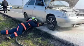 Kırklareli'nde Seyir Halindeki Otomobilde Yangın