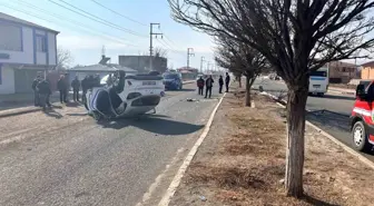 Iğdır'da Kadın Sürücünün Aracı Ters Döndü