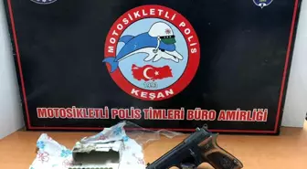 Keşan'da Ruhsatsız Tabanca Ele Geçirildi