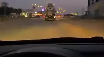 Gaziantep'te Beton Mikseri Trafikte Otomobile Çarptı, Görüntüler Kayıtta