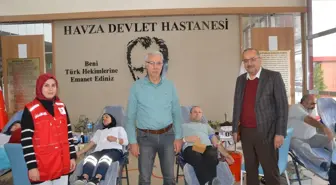 Havza'da Türk Kızılay tarafından düzenlenen kan bağışı kampanyasında 43 ünite kan toplandı