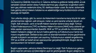 Adana Demirspor: '4. hakeme kararımızı defalarca bildirdik'