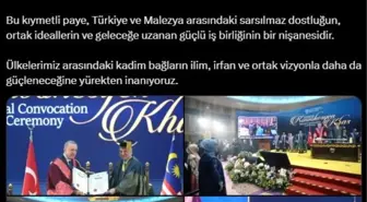 Emine Erdoğan'dan, Cumhurbaşkanı Erdoğan'a Malezya'da fahri doktora beratı tevdi edilmesine ilişkin paylaşım Açıklaması