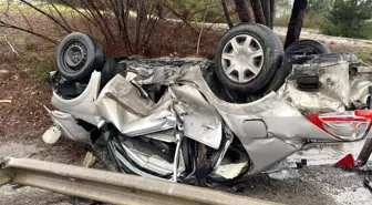 Ümraniye’de Takla Atan Otomobilin Sürücüsü Yaralandı