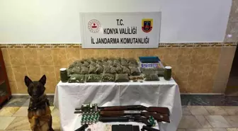 Konya'da Jandarma Operasyonu: Kilolarca Uyuşturucu ve Silah Ele Geçirildi