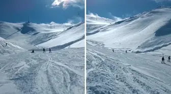 Palandöken'de korku dolu anlar! Kayak merkezine çığ düştü