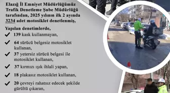 Elazığ'da Motosiklet Denetimlerinde 459 İhlal Tespiti