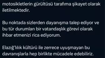 Elazığ Valisi'nden Motosiklet Gürültüsüne Karşı İhbar Çağrısı