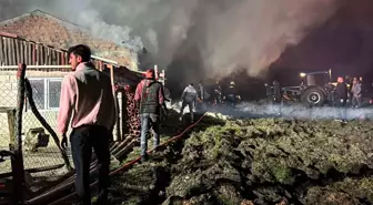 Bolu'da Elektrik Kablolarından Çıkan Yangında Ahır ve Samanlık Yandı