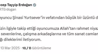 Cumhurbaşkanı Erdoğan'dan oyuncu Şinasi Yurtsever için taziye mesajı