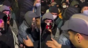 Polis amiriyle eyleme katılan öğrenciler arasında dikkat çeken diyalog