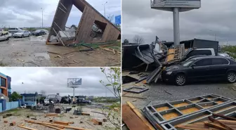 Hortum yüzlerce kiloluk bungalovu mendil gibi uçurdu