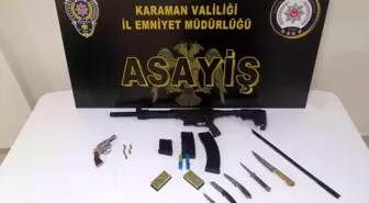 Karaman'da Asayiş Uygulamalarında Uyuşturucu ve Silah Ele Geçirildi