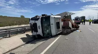 Tekirdağ'da Kamyon Devrildi: 1 Yaralı