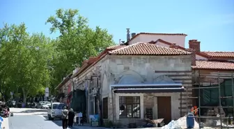 Edirne'de Tarihi Havlucular Hanı ve Mezit Bey Hamamı'nın Restorasyonu Devam Ediyor