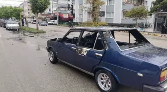 Mudanya'da Yangın Çıkan Otomobil Kullanılamaz Hale Geldi