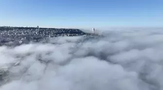 Samsun'da Etkili Olan Sis, Dronla Görüntülendi