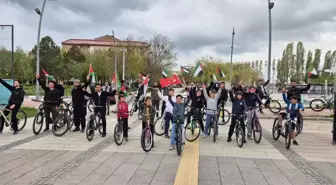 Van YYÜ'de Filistin İçin Bisikletli Protesto