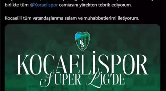 Cumhurbaşkanı Erdoğan'dan Kocaelispor'a tebrik