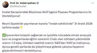 İmalat Sektörüne İşverenlere Kolaylık Sağlanıyor