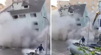 Kartal'da 3 ay önce tahliye edilen bina çöktü