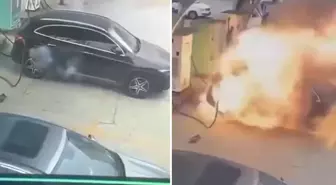 Lüks marka elektrikli otomobil, şarj esnasında alev alev yandı